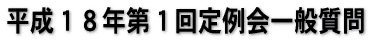 平成18年代1回定例会一般質問
